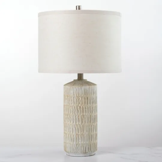 Kirkland's Home Line Textured Whitewash Table Lamp- Table Lamps