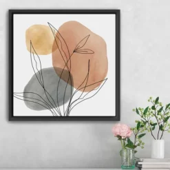 Kirkland's Home Linear Leaf Trio Framed Canvas Art Print- Framed Art