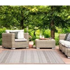 Kirkland's Home Linear Sundry Outdoor Area Rug, 6X9- Outdoor Rugs