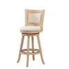 Kirkland's Home Linen And Driftwood Nailhead Swivel Bar Stool- Bar Stools & Counter Height Stools