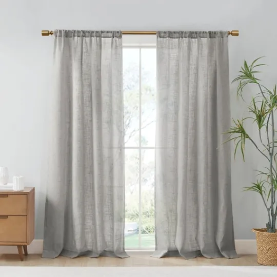 Kirkland's Home Linen Blend Curtain Panel Set, 84 In- Curtains & Drapes