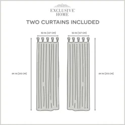 Kirkland's Home Linen Braided Top Curtain Panel Set, 84 In.- Curtains & Drapes