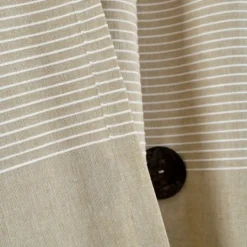 Kirkland's Home Linen Button And Stripe Curtain Panel Set, 84 In.- Curtains & Drapes