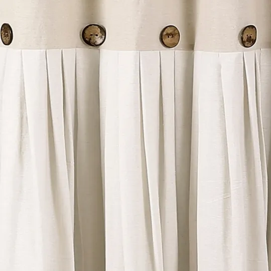 Kirkland's Home Linen Button Shower Curtain- Shower Curtains