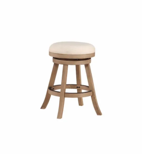 Kirkland's Home Linen Driftwood Finish Swivel Counter Stool- Bar Stools & Counter Height Stools