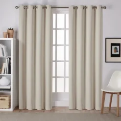 Kirkland's Home Linen Sateen Curtain Panel Set, 96 In.- Curtains & Drapes