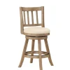 Kirkland's Home Linen Slat Back Swivel Counter Stool- Bar Stools & Counter Height Stools