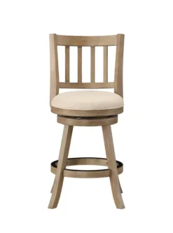 Kirkland's Home Linen Slat Back Swivel Counter Stool- Bar Stools & Counter Height Stools