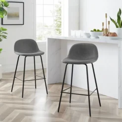 Kirkland's Home Linen Slope Seat Counter Stools, Set Of 2- Bar Stools & Counter Height Stools