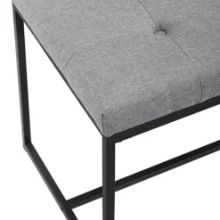 Kirkland's Home Linen Tufted Bench With Metal Base- Benches & Ottomans