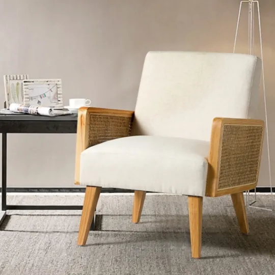 Kirkland's Home Linen Upholstered Accent Chair- Accent Chairs