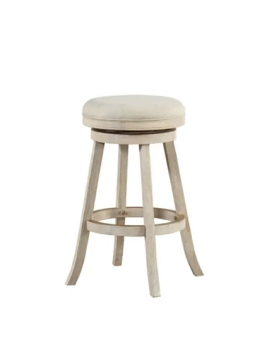 Kirkland's Home Linen Upholstered Swivel Bar Stool- Bar Stools & Counter Height Stools