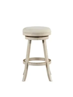 Kirkland's Home Linen Upholstered Swivel Bar Stool- Bar Stools & Counter Height Stools