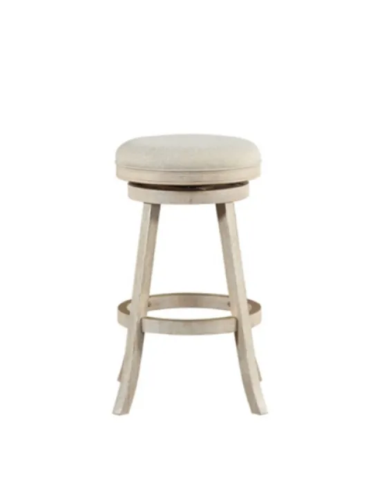Kirkland's Home Linen Upholstered Swivel Bar Stool- Bar Stools & Counter Height Stools