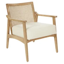 Kirkland's Home Linen Wash Cane Back Alina Armchair- Accent Chairs