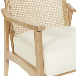 Kirkland's Home Linen Wash Cane Back Alina Armchair- Accent Chairs