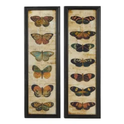 Kirkland's Home Literary Butterflies Framed Art Prints, Set Of 2- Framed Art