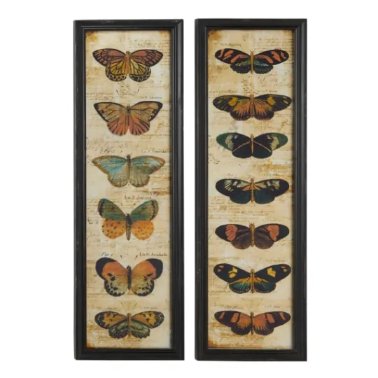 Kirkland's Home Literary Butterflies Framed Art Prints, Set Of 2- Framed Art