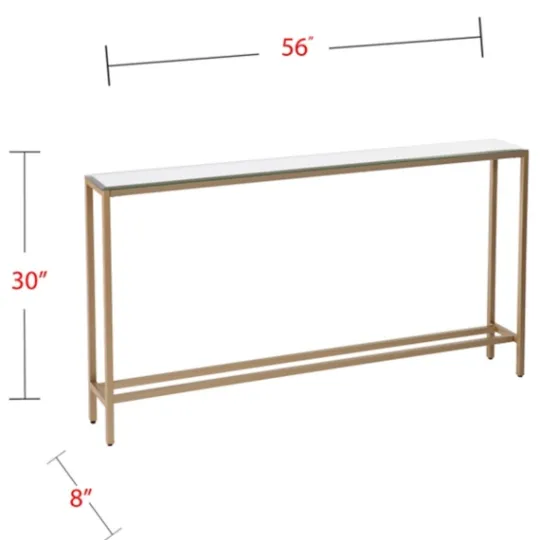 Kirkland's Home Long Metal Mirrored Top Console Table- Console Tables