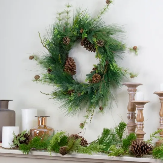 Kirkland's Home Long Needle Pine Christmas Wreath- Wreaths