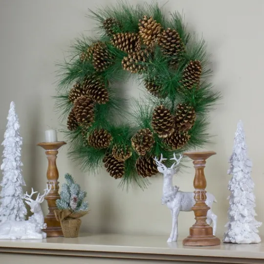 Kirkland's Home Long Pine Needle And Pinecone Wreath- Wreaths