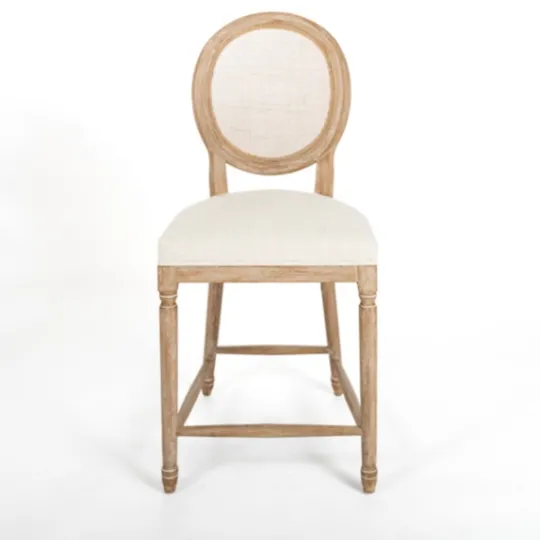 Kirkland's Home Louis Cane & Cream Upholstered Counter Stool- Bar Stools & Counter Height Stools
