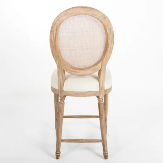 Kirkland's Home Louis Cane & Cream Upholstered Counter Stool- Bar Stools & Counter Height Stools