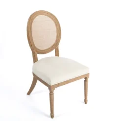 Kirkland's Home Louis Cane & Cream Upholstered Dining Chair- Dining Chairs