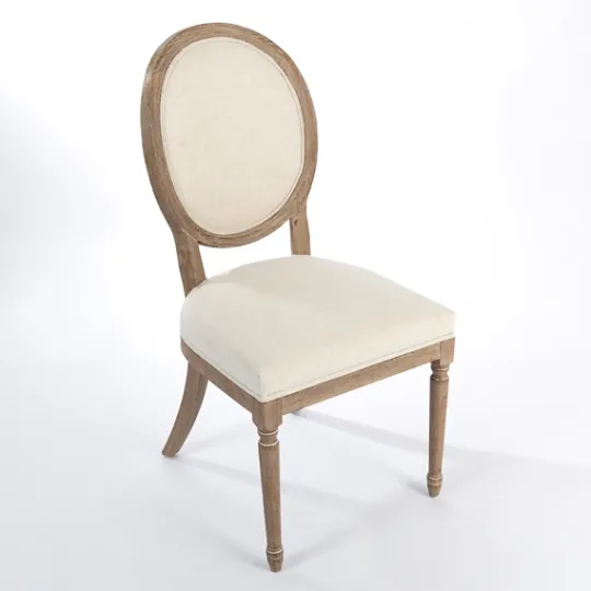 Kirkland's Home Louis Cream Upholstered Dining Chair- Dining Chairs