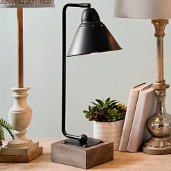 Kirkland's Home Louis Matte Metal And Wood Table Lamp- Table Lamps