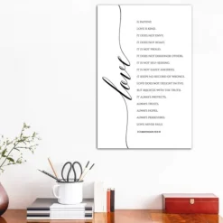 Kirkland's Home Love Is Corinthians 13:4-8 Canvas Art Print- Wall Quotes & Signs