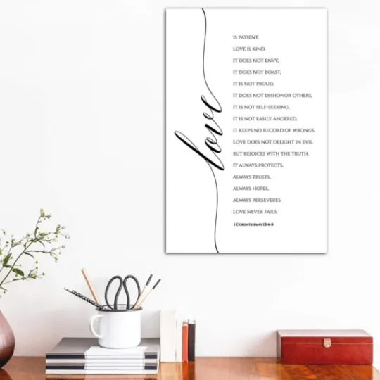 Kirkland's Home Love Is Corinthians 13:4-8 Canvas Art Print- Wall Quotes & Signs