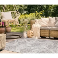 Kirkland's Home Luxe Diamond Outdoor Area Rug, 7X10- Outdoor Rugs