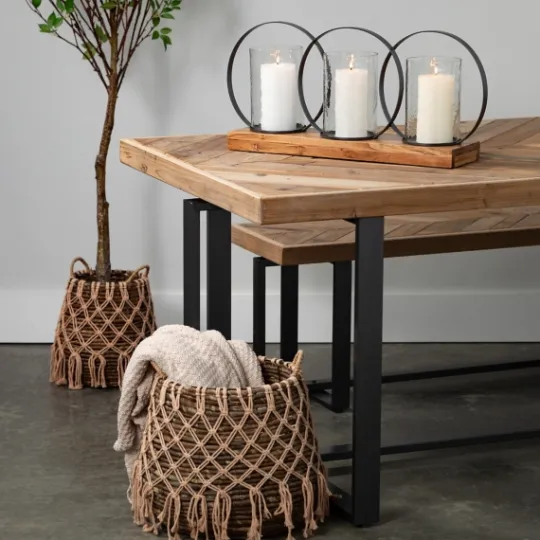 Kirkland's Home Macrame Overlay Baskets, Set Of 2- Baskets & Boxes