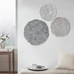 Kirkland's Home Madison Park Iron Feathers Wall Plaques, Set Of 3- Wall Plaques