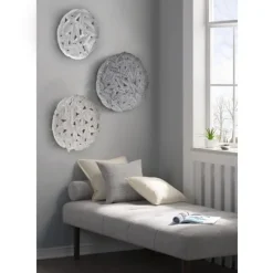 Kirkland's Home Madison Park Iron Feathers Wall Plaques, Set Of 3- Wall Plaques