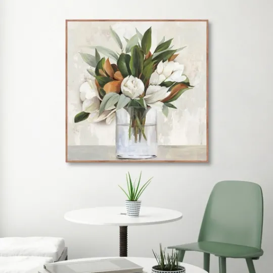 Kirkland's Home Magnolia Bouquet Framed Canvas Art Print- Canvas Art