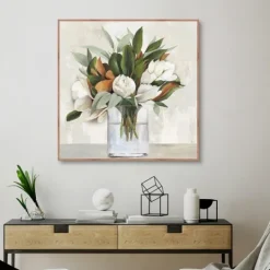 Kirkland's Home Magnolia Bouquet Framed Canvas Art Print- Canvas Art