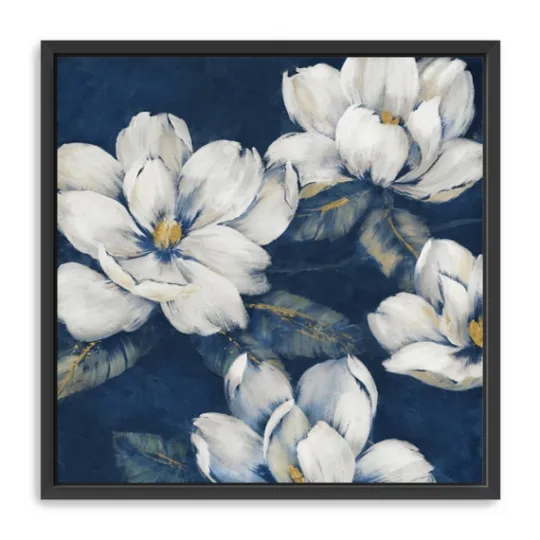 Kirkland's Home Magnolias Indigo Framed Giclee Canvas Art Print- Framed Art