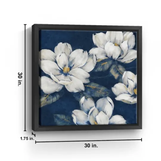 Kirkland's Home Magnolias Indigo Framed Giclee Canvas Art Print- Framed Art
