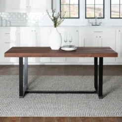 Kirkland's Home Mahogany Distressed Solid Wood Dining Table- Dining Tables