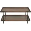 Kirkland's Home Mahogany Oak Wood Tray Top Coffee Table- Coffee Tables
