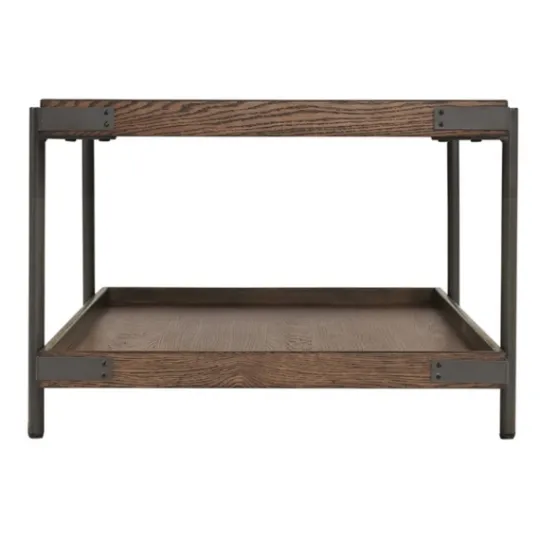Kirkland's Home Mahogany Oak Wood Tray Top Coffee Table- Coffee Tables