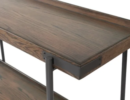 Kirkland's Home Mahogany Oak Wood Tray Top Coffee Table- Coffee Tables