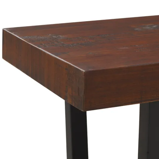 Kirkland's Home Mahogany Solid Pine Two-Tone Dining Bench- Dining Chairs