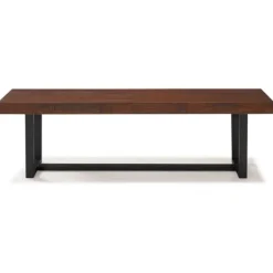 Kirkland's Home Mahogany Solid Pine Two-Tone Dining Bench- Dining Chairs