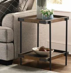 Kirkland's Home Mahogany Tray Top And Shelf Wood Accent Table- Accent & End Tables