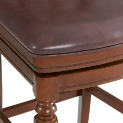 Kirkland's Home Mahogany Trellis Swivel Bar Stool- Bar Stools & Counter Height Stools