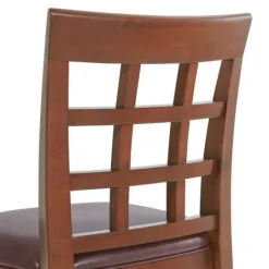 Kirkland's Home Mahogany Trellis Swivel Bar Stool- Bar Stools & Counter Height Stools