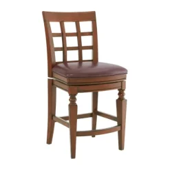 Kirkland's Home Mahogany Trellis Swivel Counter Stool- Bar Stools & Counter Height Stools